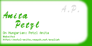 anita petzl business card